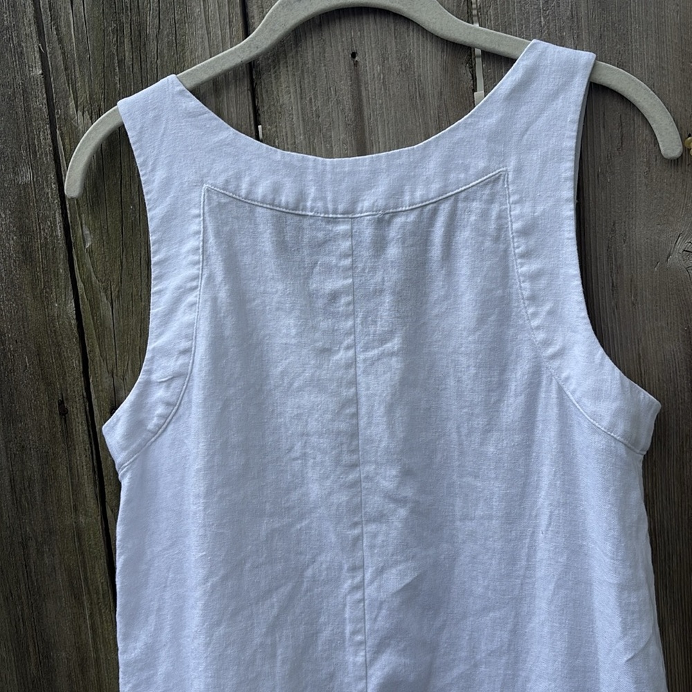 DKNY Summer White Linen Maxi Dress V Neck Women’s Size XS Small - Picture 7 of 8